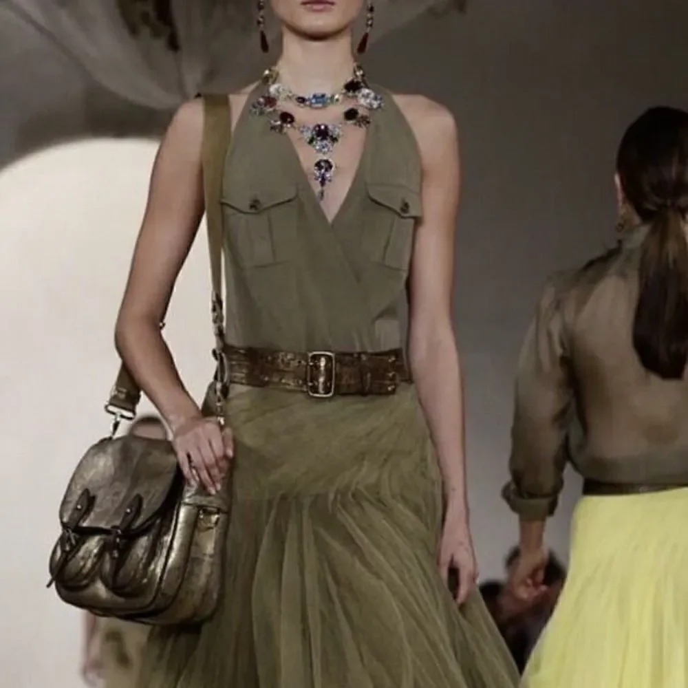 Ralph Lauren  Spring  2015 Collection Gold Luster Vachetta Hunting Messenger Bag
